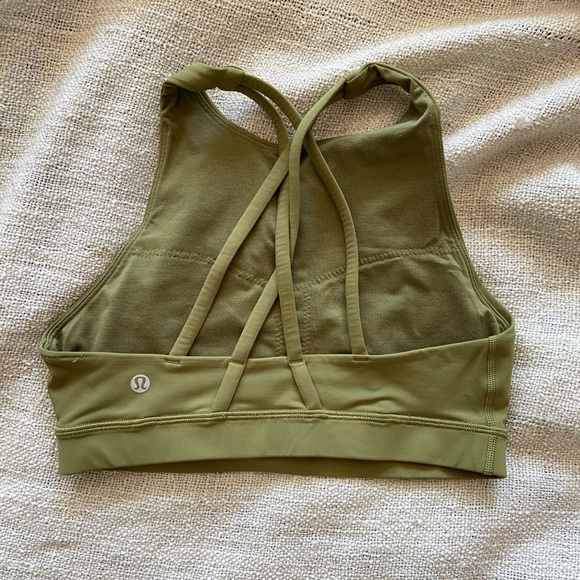 Lululemon high neck Energy bra in bronze green, size 6 - Picture 2 of 3